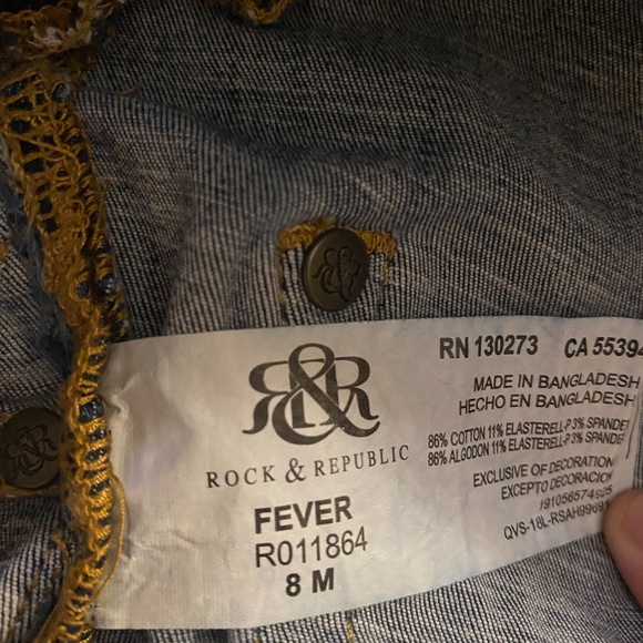 Rock & Republic Denim Legging Slimming Fever PullOn Size 8 Skinny Stretchy - Picture 4 of 6